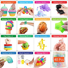 Load image into Gallery viewer, Fidget Toys Pack, Fidget Toy Sensory Set, Decompression Toy with Push Pop Bubble Inf-inite Cube, Stress Relieves Sqùeeze Poppet Toy for Adults Kids Party Favors Bags Fillers(40 Pcs)