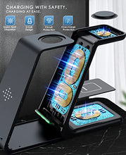 Load image into Gallery viewer, Wireless Charger 3 in 1 Charging Station for iPhone 12/11 Pro Max/X/Xs Max/8/8 Plus, AirPods 2/pro, iWatch Series, Samsung Note/S Series, and Qi-Certified Phones