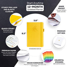 Load image into Gallery viewer, Clever Fox Planner - Weekly & Monthly Planner to Increase Productivity, Time Management and Hit Your Goals - Organizer, Gratitude Journal - Undated, Start Anytime, A5, Lasts 1 Year, A.Yellow (Weekly)