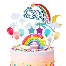 Load image into Gallery viewer, iZoeL 21pcs Unicorn Cake Topper Kit Cloud Rainbow Balloon Happy Birthday Banner Cake Decoration For Boy Girl Kid Birthday