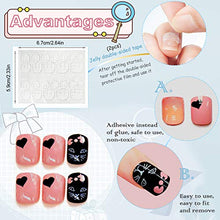 Load image into Gallery viewer, Kalolary 288 PCS Children False Nails, Cute False Nails Press on Pre-glue Full Cover Gradient Color Rainbow Pattern Short Nails with 2PCS Double-Side Glue Nail Stickers,Exquisite Gifts for Girls