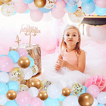 Load image into Gallery viewer, Unisun Gender Reveal Decorations, 104 Pcs Blue Pink White Balloons Arch Garland Kit with Boy or Girl Banner Gold Confetti Metallic Balloon for Baby Shower Birthday Wedding Party Decorations