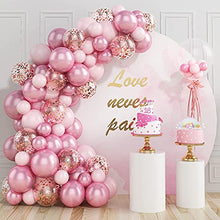 Load image into Gallery viewer, Balloon Arch Kit, GRESAHOM Metallic Red Pink Garland Kit, Birthday Decoration Metallic Rose Gold Confetti Balloons, Party Decoration Supplies Birthday Balloons for Girl Woman, Party,Graduation,Wedding