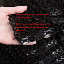 Load image into Gallery viewer, Saga Queen Brazilian Afro Kinky Curly Clip In Hair Extensions 8pcs 18clips 120g/pck Brazilian Virgin Remy Human Hair 4B4C Afro Clip Ins (1 bundle 8inch, natural black)