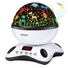 Load image into Gallery viewer, Moredig Night Light Projector, Night Light Kids with Remote and Timer, Built-in 12 Songs and 8 Colorful Light Modes for Baby Children's Bedroom - Black White