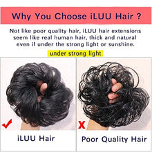 Load image into Gallery viewer, Observe your hair color outdoors! iLUU Purple Blue Hair Bun Extensions Messy Hair Scrunchies Synthetic Fiber Hair Pieces for Women 2pcs/pack Hair Bun Donut Updo Ponytail Hairpiece (2410#)