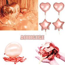 Load image into Gallery viewer, AODIGEGE Rose Gold Balloon Arch Kit 125pcs Balloon Arch Garland Kit Champagne Bottle Balloons + Confetti Balloon and Tape Strip Decoration Balloons for Party Decorations Wedding Birthday
