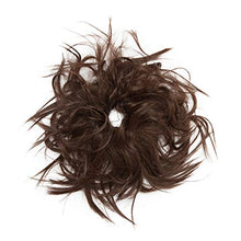 Load image into Gallery viewer, Tousled Updo Messy Bun Hair Piece Scrunchies Wavy Bun Extensions Rubber Band Elastic Scrunchie Chignon Instant Ponytail Hairpiece for Women Medium Brown