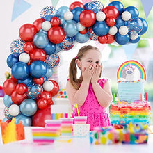 Load image into Gallery viewer, Balloons Arch Kit, 81PCS Blue White Balloon Garland Kit Red Ballons Confetti Balloons Decorations Set, Latex Balloons for Birthday Decoration Baby Shower Party Supplies Wedding Anniversary Decoration