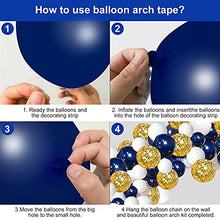 Load image into Gallery viewer, GRESAHOM Balloon Garland Kit, 122pcs Navy Blue White Gold Latex Party Balloon Arch Kit with Gold Confetti Balloons Ideal for Birthday Wedding Baby Shower Party Decorations