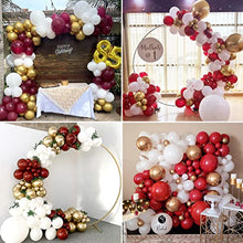 Load image into Gallery viewer, Balloon Garland Kit Burgundy Gold Party Decorations Balloons Arch Kit White Metallic Gold and Burgundy Double-Stuffed Latex Balloons for Girls Women Birthday Party Wedding Decorations Anniversary