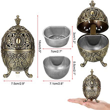 Load image into Gallery viewer, BSTKEY Vintage Metal Zinc Incense Burner, Decorative Incense Holder Burner with Removable Tray Aromatherapy Burner for Home Office Spa, Bronze