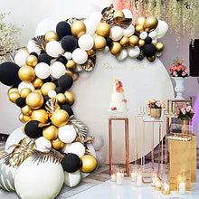 Load image into Gallery viewer, Black Balloons Arch Kit- 138Pcs Black Gold White Balloon Garland Kit, Latex Balloons Party Decorations Backdrop Ideal for Birthday, Baby Shower, Wedding Decorations
