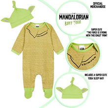 Load image into Gallery viewer, Star Wars Baby Clothes for Girls and Boys 0-24 Months, Baby Yoda Cotton Sleepsuits with Cute Hat, Official Star Wars Clothing, Baby Gifts Ideas (Green, 0-3 Months)