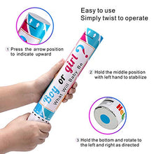 Load image into Gallery viewer, Gender Reveal Confetti Cannon Poppers 2 Pink and 2 Blue Boy or Girl 12 Inch Shooter with Biodegradable Confetti for Baby Gender Reveal Party Announcement