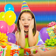 Load image into Gallery viewer, gerFogoo 2 Pack Metallic Tinsel Foil Fringe Curtains, 3.28ft x 6.56ft Rainbow Tinsel Curtains, Photo Booth Props, Backdrop Hanging Streamers for Birthday Wedding Hen Party Shower Christmas New Year