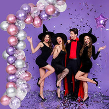 Load image into Gallery viewer, Purple Metallic Chrome Pink Silver Balloons Garland Arch Kit 62 Pcs Unicorn Theme Wedding&Birthday Decoration Globos Party