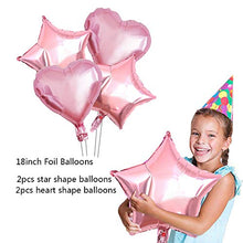 Load image into Gallery viewer, Birthday Decorations, 79 pcs Balloons Party Decoration for Girls & Boys Women with Pink Happy Birthday Banner Tissue Paper Flowers Hanging Swirls for Birthday Party Supplies