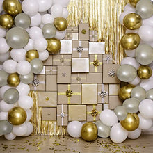 Load image into Gallery viewer, AROMISE Gold Balloon Arch Garland Kit l Happy Birthday Banner l Balloon Pump-106PCS l Silver White Gold & Confetti Balloons for Birthday Party Decoration l Baby Shower l Valentines