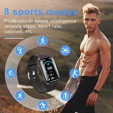 Load image into Gallery viewer, Smart Watch,1.57'' Fitness Tracker with Heart Rate Sleep Monitor,Step Counter Smart watch with Message Notification IP68 Waterproof for Women,Men,Teenagers (1.57inch, black)