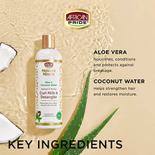 Load image into Gallery viewer, African Pride Moisture Miracle Hydrate & Renew Curl Milk & Hair Detangler, For Natural Coils & Curls, Hydrates & Controls Frizz, 12 oz