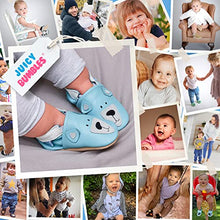 Load image into Gallery viewer, Soft Leather Baby Shoes with Suede Soles - Toddler Shoes - Infant Shoes - Pre Walker Shoes - Crib Shoes - Blue Teddy 0-6 Months