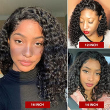 Load image into Gallery viewer, Bob Wigs Deep Wave Lace Front Wigs Human Hair Original Queen Brazilian 4X4 Human Hair Wigs for Black Women Deep Curly Lace Closure Wigs Natural Color 14Inch(35cm)