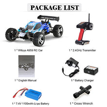Load image into Gallery viewer, GoolRC Remote Control Car, A959 1/18 Scale RC Car for Boys adults Gifts 50km/h High Speed RTR Car with 2.4G 4WD Electric RTR Off-Road for 7 8 9 12 age (Blue)