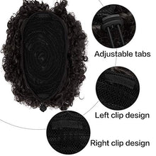 Load image into Gallery viewer, Afro Puff Kinky Curly Drawstring Ponytail Bun Synthetic Hair for African American updo Hair Extension with 2 Clips in Bun Ponytail Extensions X-Large Size
