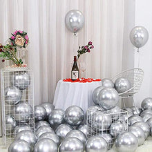 Load image into Gallery viewer, Silver Balloon Party Decoration Silver Metallic Balloons Garland Arch Kit Silver Foil Balloon Tassel Foil Curtain Photo Background for Women Birthday Party Anniversary Wedding Decoration Supplies