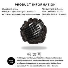 Load image into Gallery viewer, MEIRIYFA Scrunchy Scrunchie Hair Bun Updo Hairpiece Synthetic Hair Bun Extension with Claw Accessories for Women Wedding Daily Party (Black)