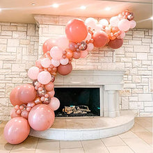Load image into Gallery viewer, Pink Balloon Arch Kit, Thinbal 107pcs Retro Pink Balloon Garland, Retro Pink Apricot & Rosa Gold Metallic Latex Balloon Arch Maker Kit for Womens Girls Birthday Wedding Baby Shower Party Decorations