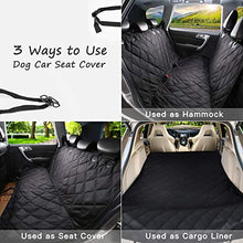 Load image into Gallery viewer, Dog Car Seat Cover, SHINE HAI Waterproof & Scratch Proof & Nonslip Back Seat Cover, Dog Travel Hammock with Seat Anchors, Machine Washable, Durable, Universal fits All Cars, Pet Cover(Black)