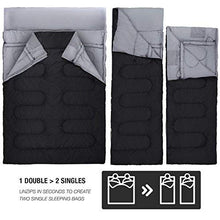 Load image into Gallery viewer, Active Era Double Sleeping Bag - Extra Large - Queen Size - Converts into 2 Singles - 3 Season for Camping, Hiking, Outdoors