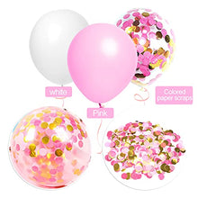 Load image into Gallery viewer, 60 Pieces Pink Balloons, Pale Pink Confetti Balloon, Pink and White Latex Helium Balloons 12 Inch for Girl's Birthday & Christening, Baby Shower, Disney Princess, Wedding Party Decorations