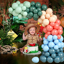 Load image into Gallery viewer, Balloon Arch Kit, Colourful 134 pcs Pastel Blue Red Green Orange Rainbow Balloon Garland Arch Kit Blue Sage Green Balloons Set for Kids Boys Dinosaur Theme Birthday Baby Shower Party Decorations