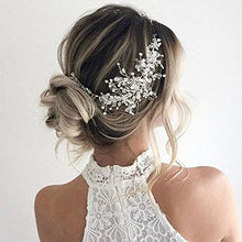 Load image into Gallery viewer, Unicra Bride Wedding Hair Vine Silver Flower Hair Accessories Crystal Bridal Headpiece Rhinestones Hair Wear for Women and Girls