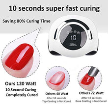 Load image into Gallery viewer, UV LED Nail Lamp, Professional Gel Nail Polish 120W Faster Nail Dryer for 4 Timer Setting Touch Screen Portable Handle, Automatic Sensor Nail Art Light Tools for Fingernail and Toenail