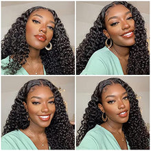Load image into Gallery viewer, Original Queen 26Inch Deep Wave Transparent Lace Front Wigs Human Hair 180% Density Deep Curly Human Hair Wig for Black Women 4x4 Curly Lace Front Wig Pre Plucked Natural Color