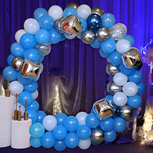 Load image into Gallery viewer, TAZYIN Balloon Arch Kit Blue, White Balloon Garland -125 PCS For Birthday Decorations, Silver Balloons with Strip, Knotter for Birthday Party Boy & Girl, Wedding Bridal Engagement, Baby Shower