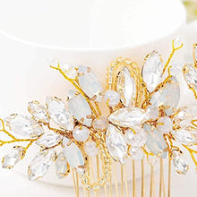 Load image into Gallery viewer, Handcess Bride Wedding Hair Combs Silver Rhinestone Bridal Hair Accessories and Headpiece for Women (Gold)