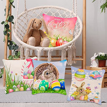 Load image into Gallery viewer, Vimbo Easter Cushion Cover Set of 4, 45 x 45 cm, Welcome Easter Decoration Cushion Covers Spring Cotton Linen Cushion Covers for Living Room Sofa Office Car Decor (2#)
