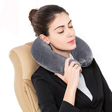 Load image into Gallery viewer, Travel Pillow - Memory Foam Neck Pillow Support Pillow,Luxury Compact & Lightweight Quick Pack for Camping,Sleeping Rest Cushion (Gray)