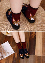 Load image into Gallery viewer, Womens Funny Cute Animal Socks Ladies Cotton Socks Funky Cartoon Cat Socks Novelty Crew Socks, Christmas Gift, Striped Cat, Women's shoe size UK 4-9