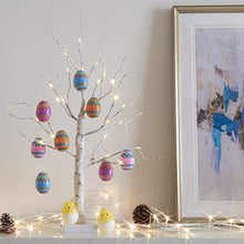 Load image into Gallery viewer, Eambrite White Easter Tree with Colourful Fillable Eggs Battery Operated Twig Tree with Lights Easter Gifts for Children (60cm/2ft)