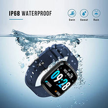 Load image into Gallery viewer, Smart Watch, 1.4'' Full Touch Fitness Tracker with Heart Rate, Blood Pressure and Sleep Monitor, Message Notification,Smartwatch for Men Women,IP68 Waterproof Smartwatch Sports for iOS Android-Blue