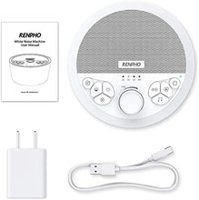 Load image into Gallery viewer, RENPHO White Noise Machine Rechargeable, Sound Machine with 8 Night Light for Baby Sleep, Sleep Machine Non-looping 29 HI-FI Soothing Sounds for Relaxation, for Travel, Home, Office Privacy