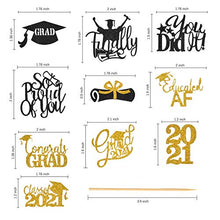 Load image into Gallery viewer, Giiffu 80PCS 2022 Graduation Cupcake Toppers Glitter Class of 2022 10 Styles Cupcake Picks for Graduation Party Toppers Cake Decorations Congrats Grad