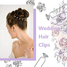Load image into Gallery viewer, 40 Pack Bridal Wedding Hair Pins Rhinestone Hair Clips Accessorie U shaped hair Clips Crystal Hair Pins Wedding Hair Accessories for Women and Girls