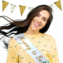 Load image into Gallery viewer, Baby Shower Unisex 20pcs Decoration Bundle (Rose Gold) - Neutral Gender Reveal Banner Garland, Bunting, Confetti, Latex Balloons And Sash For Mum To Be - Floral Decor For Girls And Boys
